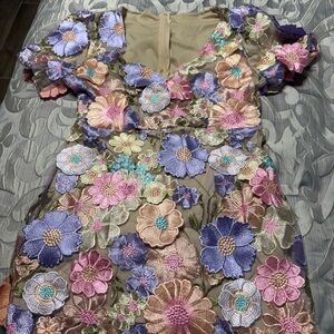 Floral Embroidered Mini Dress